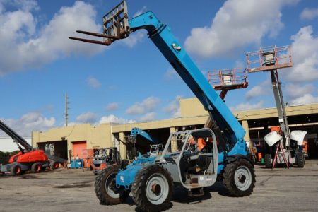 2013 Genie GTH-844 8,000 lb Telescopic Reach Forklift Telehandler 3-Way Selectable Steering (crab, 2-wheel, 4-wheel)