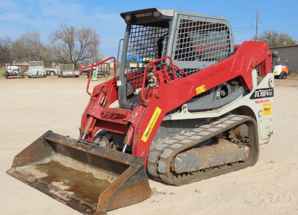 2017 Takeuchi TL10V-2 Skid Steer Track Loader Crawler Aux Hyd Pull-down padded lap bar