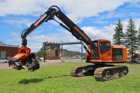 2018 Barko 270B Processor SouthStar QS500 Logging Head Forestry Crawler 36-inch-diameter auto reversing fan