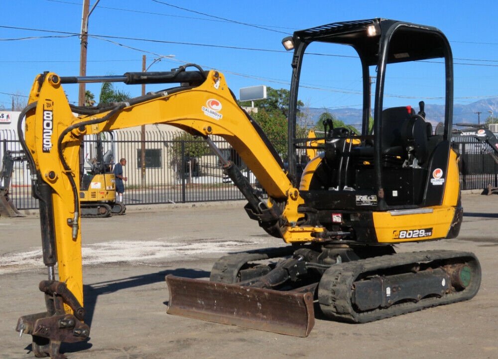 2015 JCB 8029 CTS Hydraulic Mini Excavator Rubber Tracks Blade Aux Hyd Open ROPS