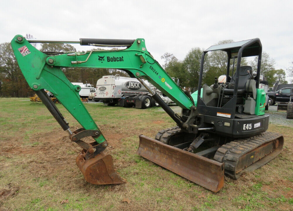 2014 Bobcat E45 Mini Hydraulic Excavator Rubber Tracks Diesel Aux Hyd Rubber Tracks