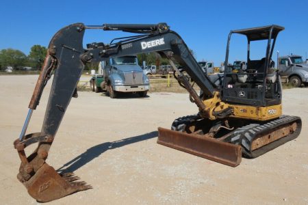 2012 John Deere 50D Mini Excavator Rubber Tracks Backhoe 24″ Digging Bucket