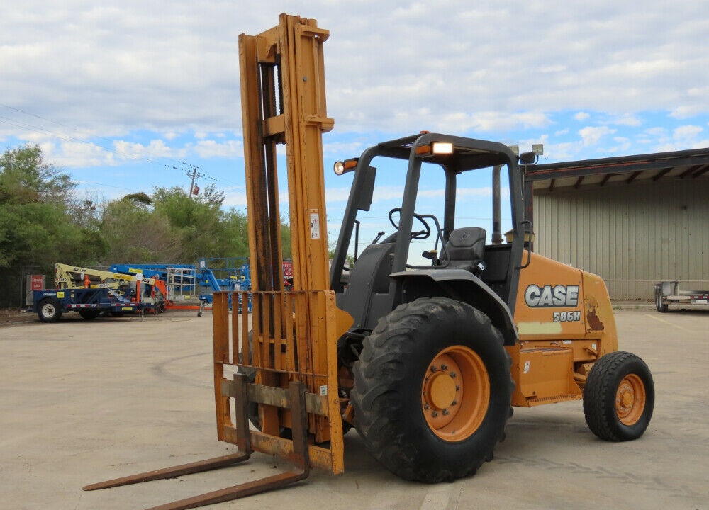 2012 Case 586H 6,000 Lbs Rough Terrain Forklift Lift Truck Hydraulic Fork Tilt