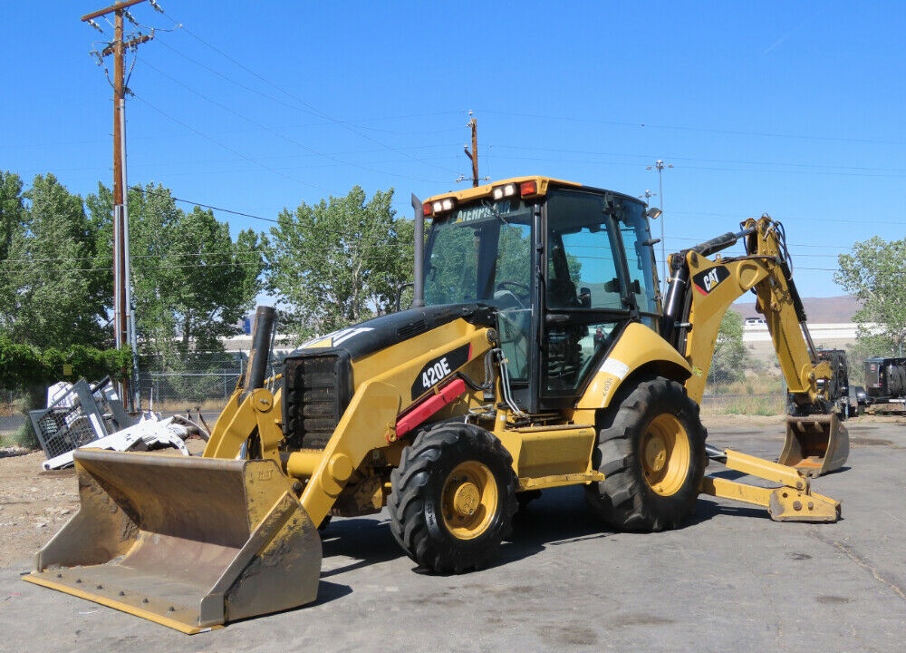 2011 Caterpillar 420E 4WD Backhoe Wheel Loader A/C Cab Tractor E-Stick Extendable Stick