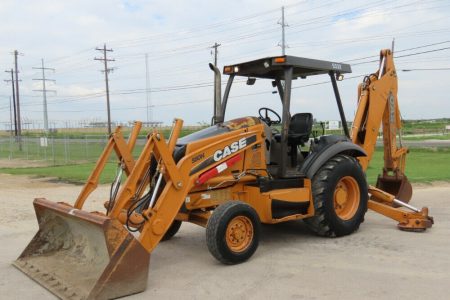 2010 Case 580N Backhoe Wheel Loader Tractor Diesel 82″ Bucket Hydraulic Outriggers with Street Pads