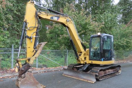 2011 Caterpillar 308D CR Mini Excavator AC Cab Aux Hyd Thumb DozerBlade Air Conditioning and Heater