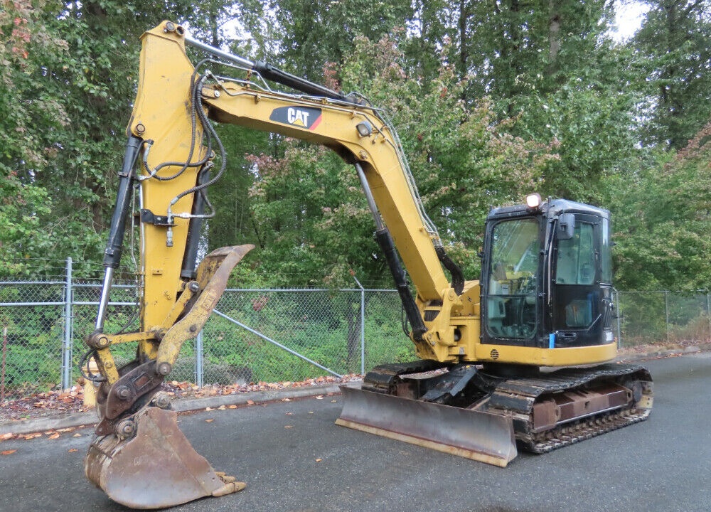 2011 Caterpillar 308D CR Mini Excavator AC Cab Aux Hyd Thumb DozerBlade Air Conditioning and Heater