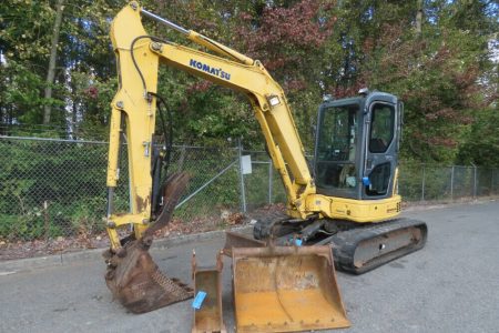 2007 Komatsu PC50MR-2 Hydraulic Mini Excavator Cab AC Aux Hyd Thumb 2-Speed Travel