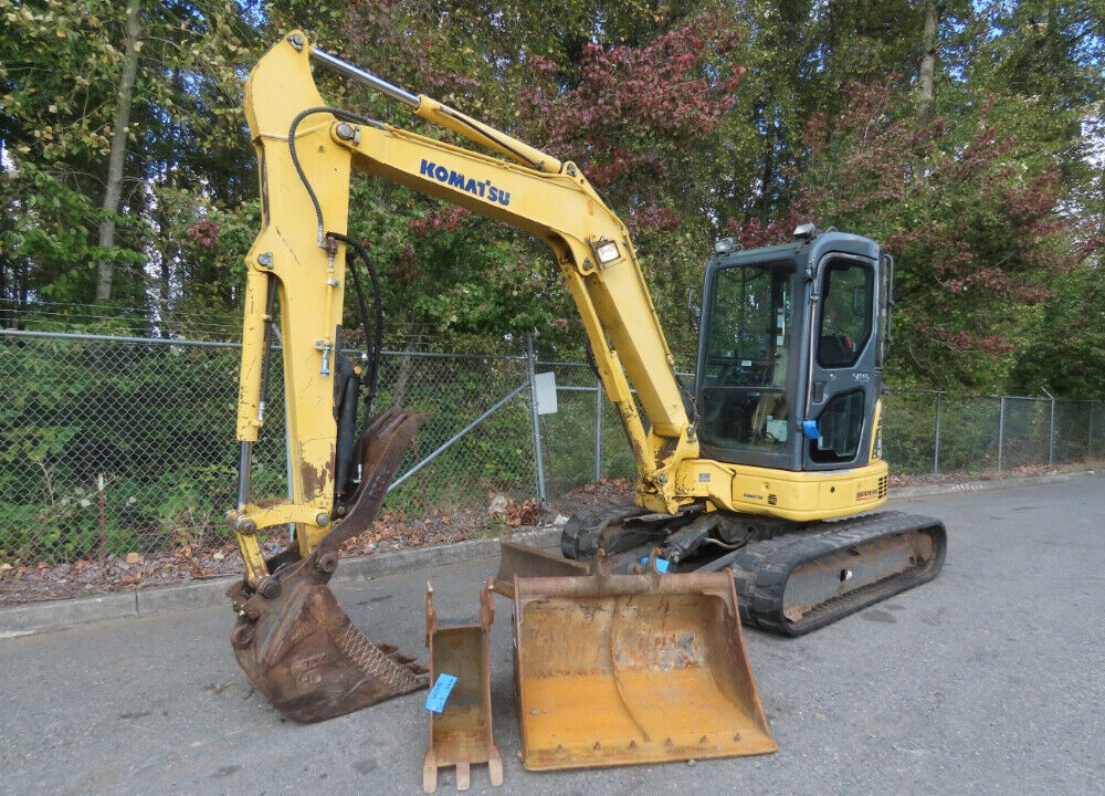 2007 Komatsu PC50MR-2 Hydraulic Mini Excavator Cab AC Aux Hyd Thumb 2-Speed Travel