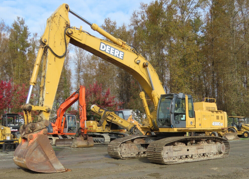 2005 John Deere 450C LC Hydraulic Excavator Cab AC QC 55 Dig Bucket Air conditioning