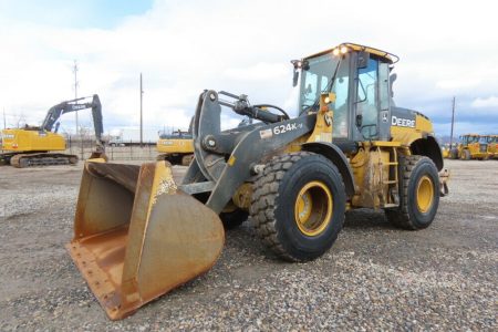 2018 John Deere 624K-II Wheel Loader Tractor A/C Cab 106″ Bucket Tilt Steering Column