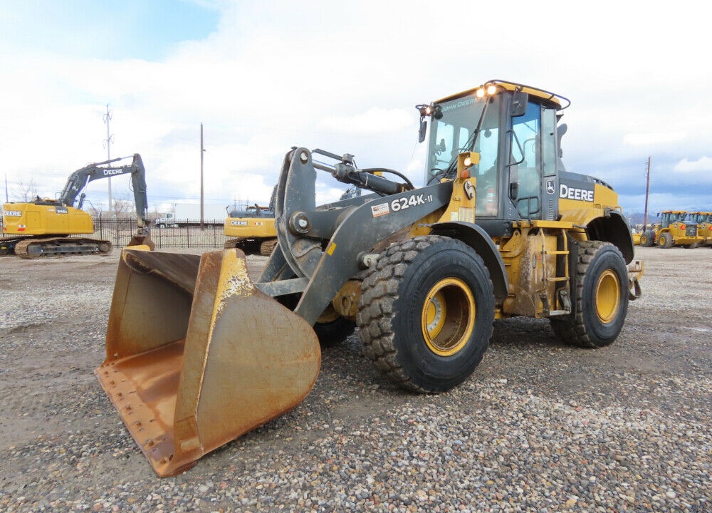 2018 John Deere 624K-II Wheel Loader Tractor A/C Cab 106″ Bucket Tilt Steering Column