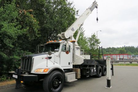 Peterbilt 340 18-Ton Boom Truck Tadano TM-1882 Crane CAT Allison PTO A/C Dual Operator Stations