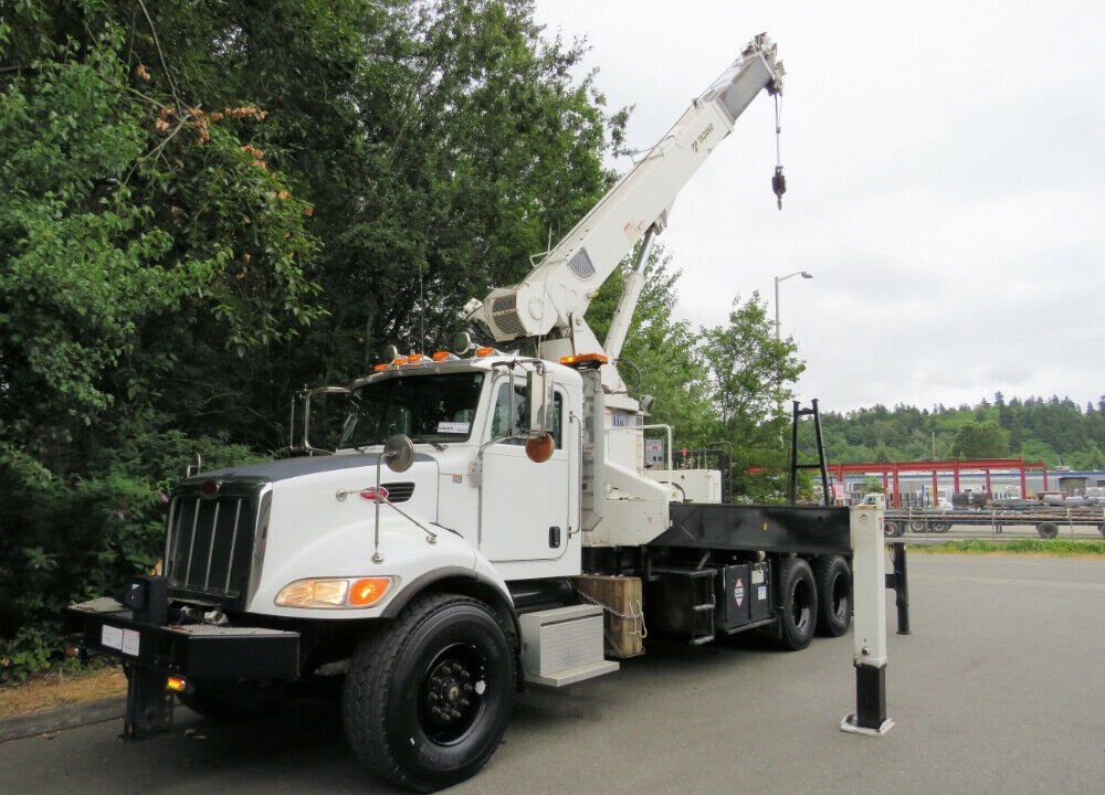 Peterbilt 340 18-Ton Boom Truck Tadano TM-1882 Crane CAT Allison PTO A/C Dual Operator Stations