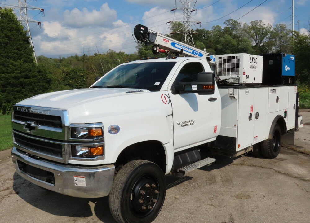 2019 Chevrolet Silverado 5500HD 4WD Mechanic Service Truck Crane Welder Auto Crane HC7 W/ Remote