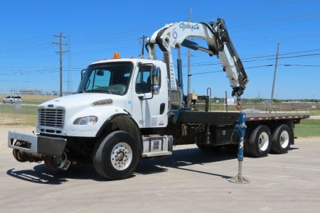 2012 Freightliner M2 Cormach 28200 E6 Knuckle Boom Crane Flatbed Truck Air conditioning