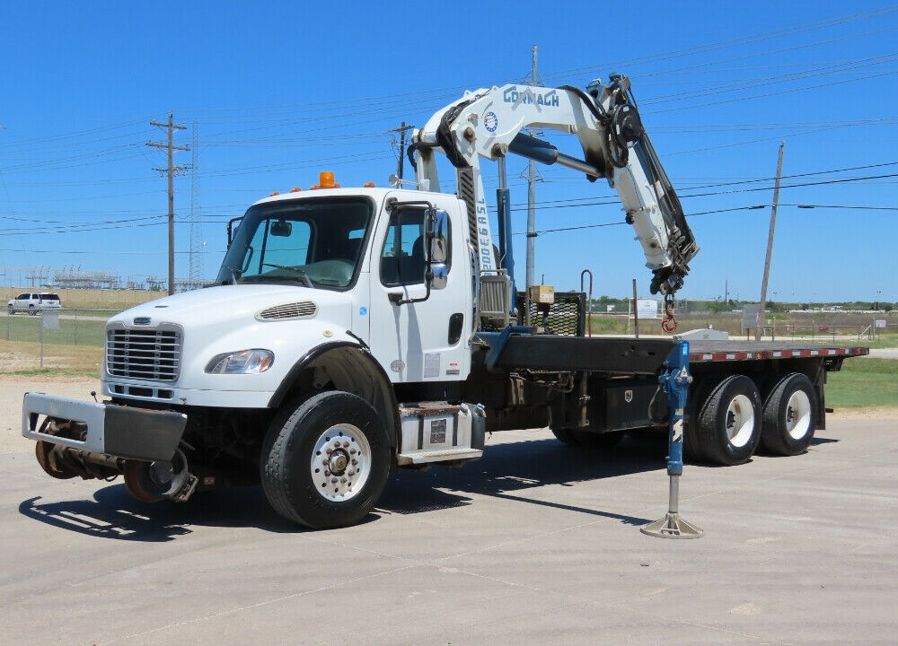 2012 Freightliner M2 Cormach 28200 E6 Knuckle Boom Crane Flatbed Truck Air conditioning