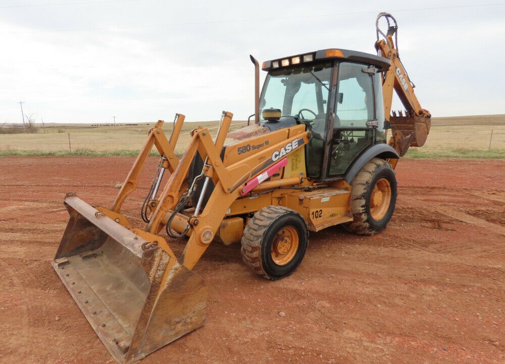 2002 Case 580 Super M 4×4 Backhoe Wheel Loader Tractor Cab E-Stick Backup Alarm