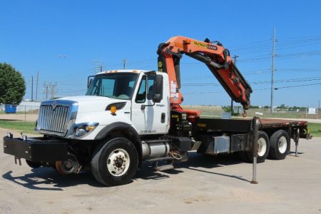 2011 International WorkStar 7500 Flatbed Crane Knuckle Boom Rail Truck Cruise control