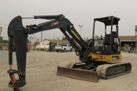 2013 John Deere 50G Mini Excavator Rubber Tracks Backhoe Aux Hyd 2-Speed Travel