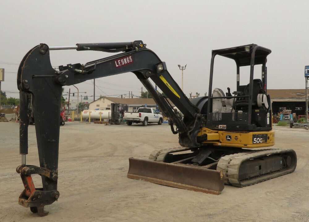 2013 John Deere 50G Mini Excavator Rubber Tracks Backhoe Aux Hyd 2-Speed Travel