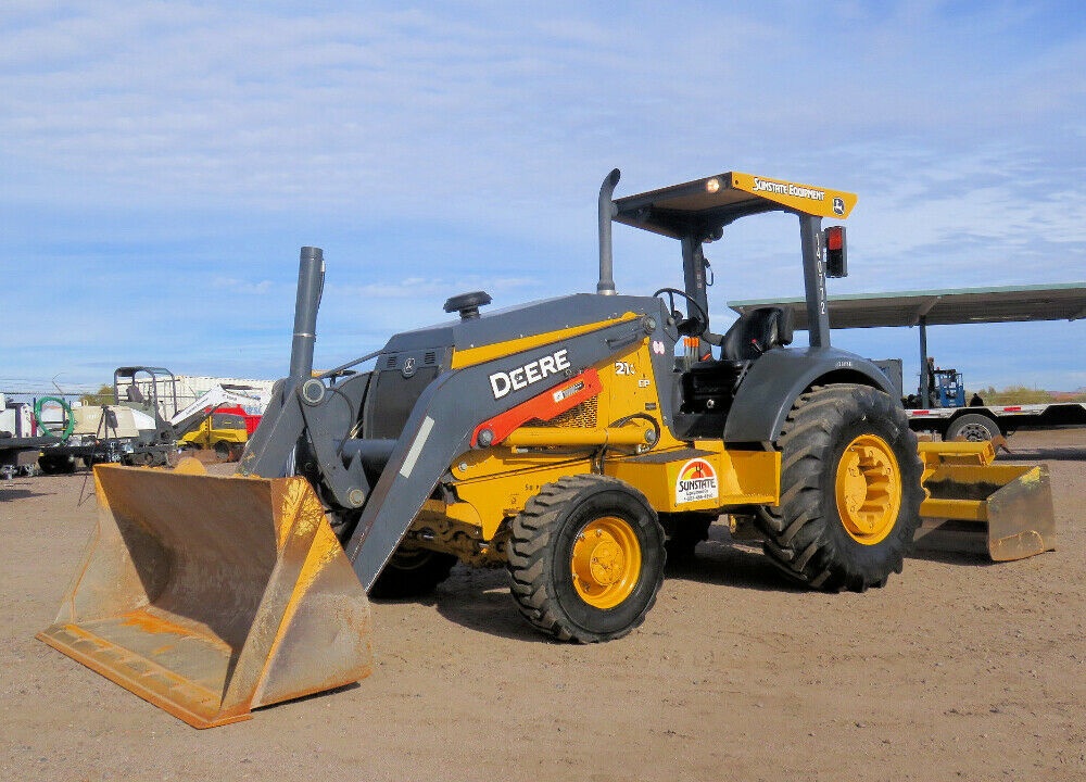 2015 John Deere 210K EP 4WD Skip Loader Box Scraper Ag Tractor Diesel 86″ Loader Bucket