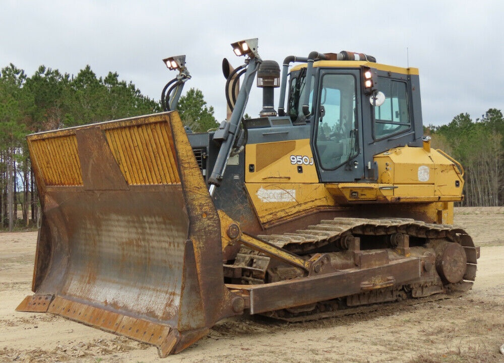 2012 John Deere 950J Crawler Dozer Cab Tractor Bull Blade 24″ Track Drawbar