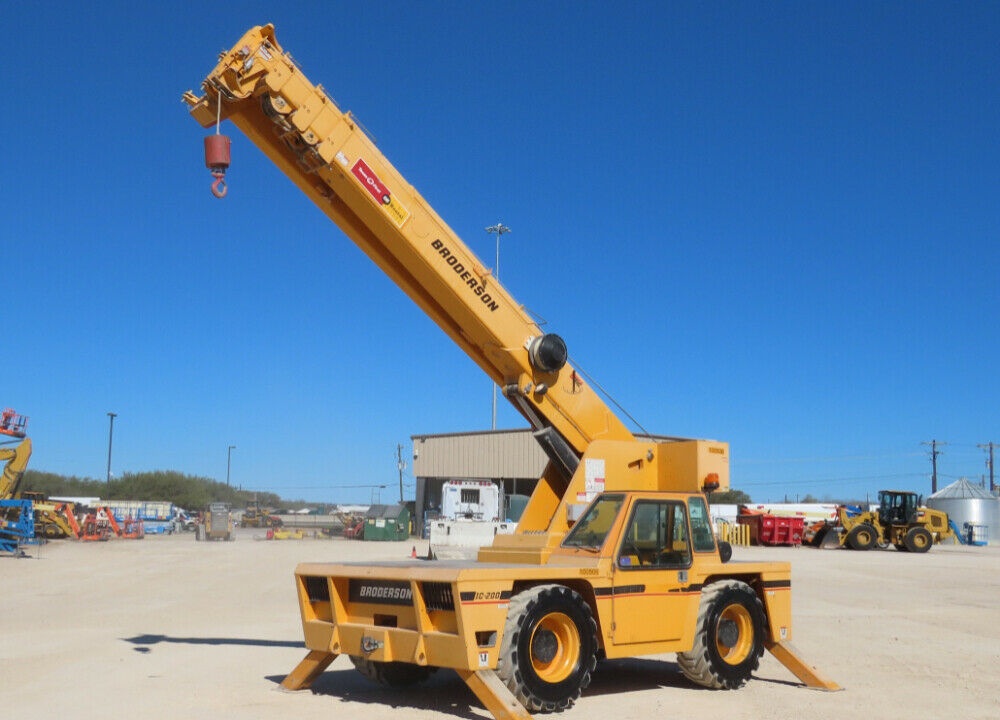 2007 Broderson IC-200-3F 15 Ton Carry Deck Crane 73′ Lift W/ Jib Cummins Crane Level Indicator