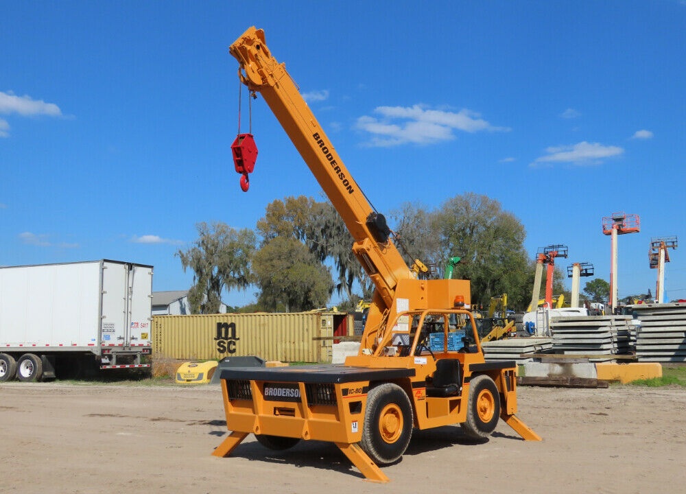 2008 Broderson IC-80-3G 18,000 LBS Carry Deck Crane 46′ Boom Diesel Three Section Boom