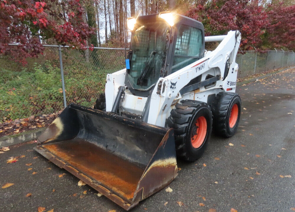 2012 Bobcat S850 Skid Steer Wheel Loader Heated Cab AC Aux Hydraulics Air Conditioning / Heater