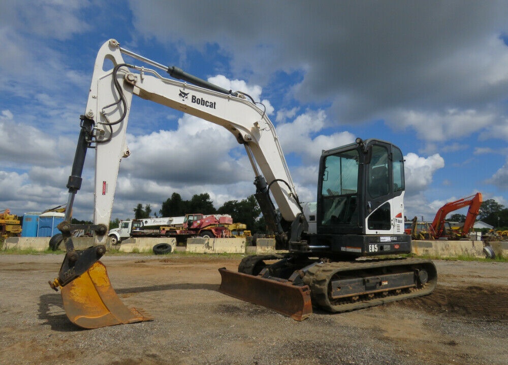 2014 Bobcat E85 Mini Excavator Rubber Tracks Cab HeatAC Swing Boom Aux  Auxiliary Hydraulics