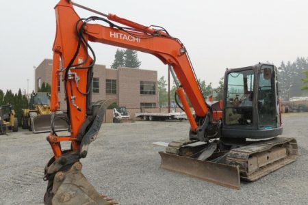 2012 Hitachi ZX85USB-3 Hydraulic Midi Excavator AC Aux Hyd Thumb QC Air Conditioning