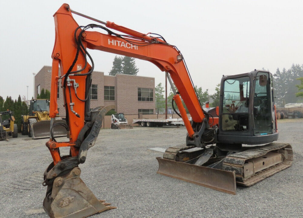 2012 Hitachi ZX85USB-3 Hydraulic Midi Excavator AC Aux Hyd Thumb QC Air Conditioning