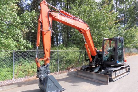 2016 Hitachi ZX85USB-5N Mini Hydraulic Excavator A/C Cab Blade Hyd Q/CTwo Speed Travel