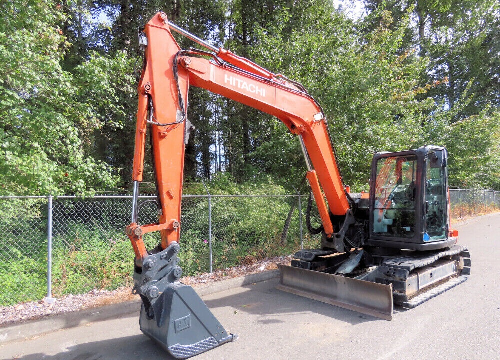 2016 Hitachi ZX85USB-5N Mini Hydraulic Excavator A/C Cab Blade Hyd Q/CTwo Speed Travel