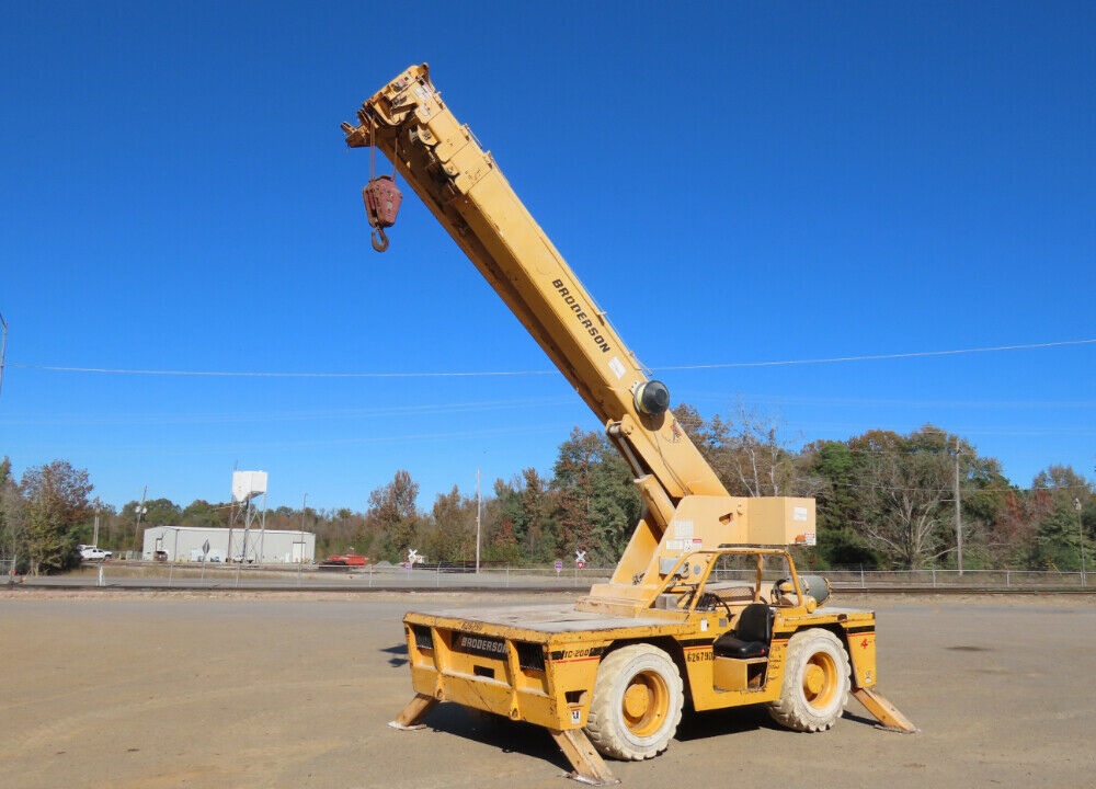 2004 Broderson IC-200-3F 15-Ton Carry Deck Crane 73′ Boom Jib 4.3L All Wheel Steering