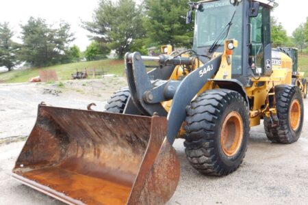 2007 John Deere 544J Wheel Loader Tractor A/C Cab Hyd Q/C Bucket & Forks