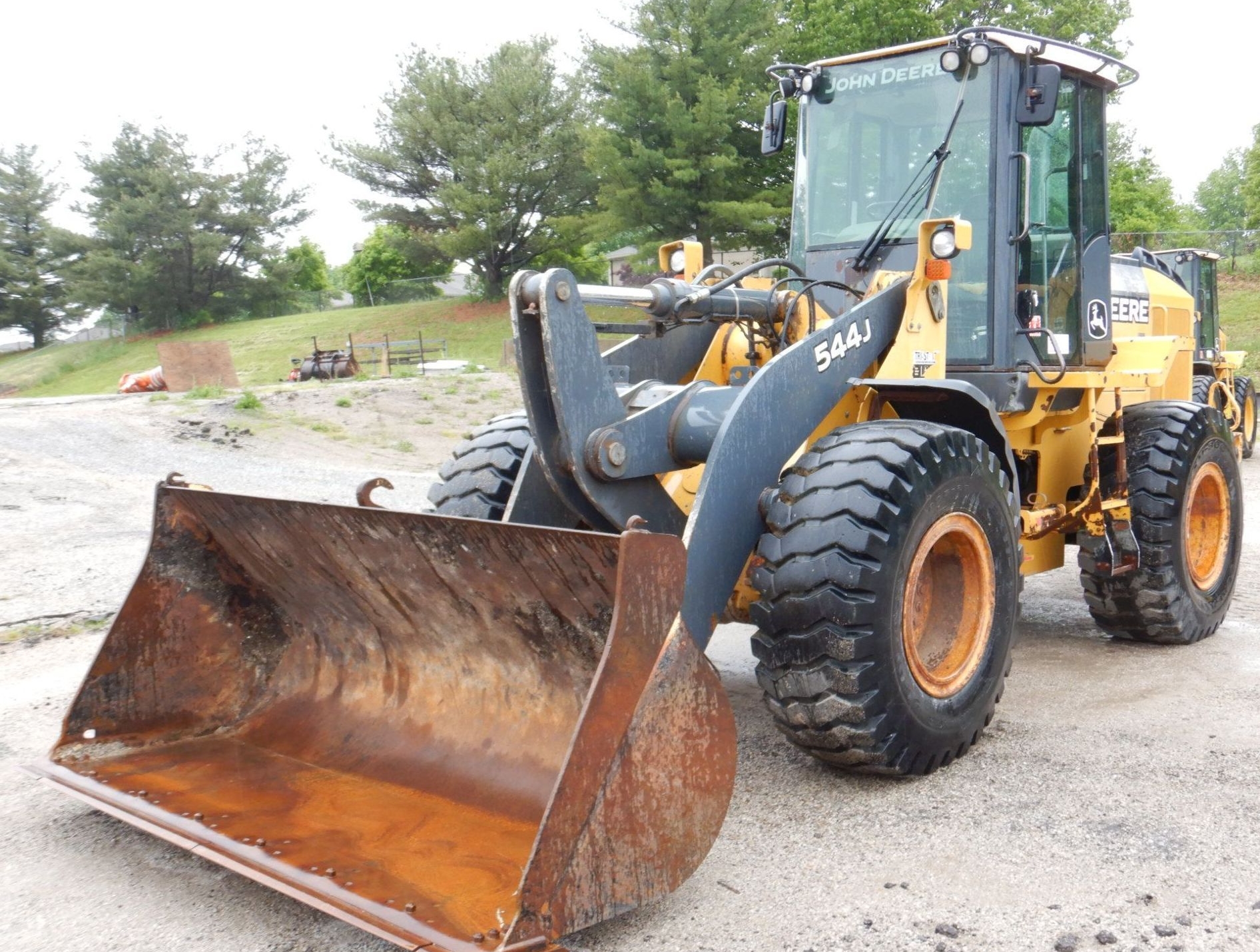 2007 John Deere 544J Wheel Loader Tractor A/C Cab Hyd Q/C Bucket & Forks