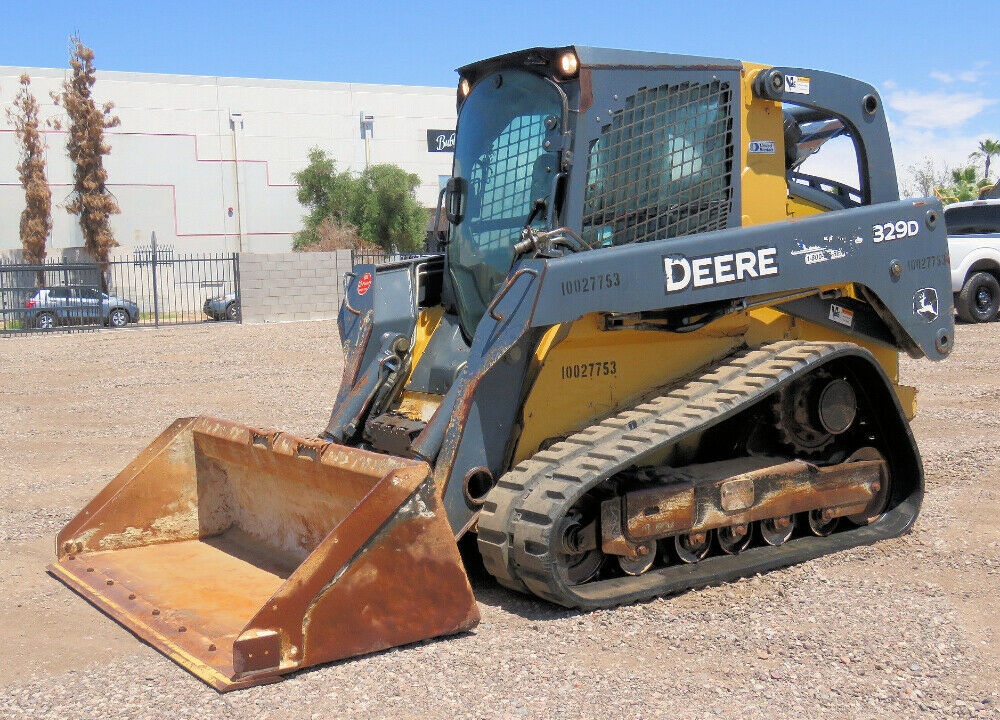 2012 John Deere 329D Skid Steer Track Loader Crawler Diesel A/C Cab Pilot Loader Controls