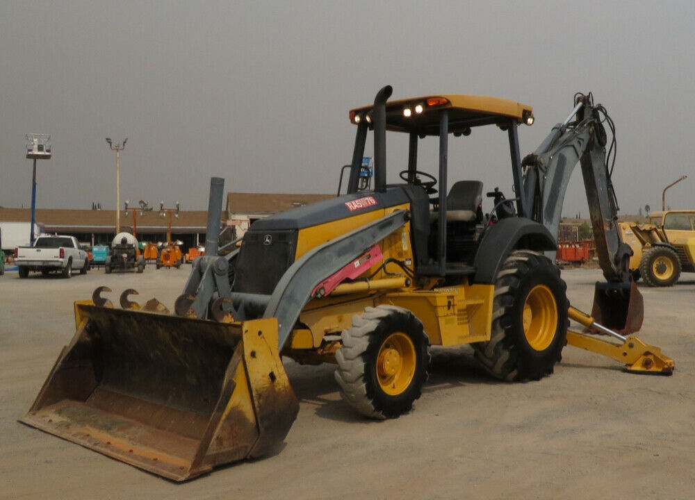 2012 John Deere 410K 4WD Backhoe Loader Tractor E-Stick Aux Hyd 4in1 Rear Auxiliary Hydraulics