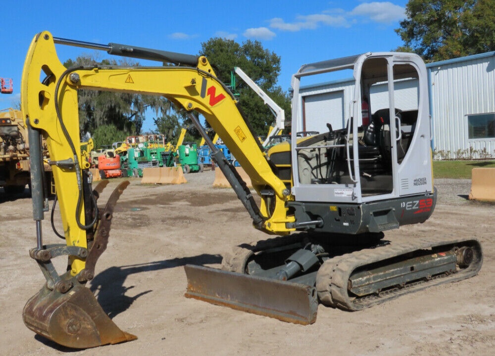 2017 Wacker Neuson EZ53 Mini Excavator Rubber Tracks Backhoe Hyd Two Speed Travel