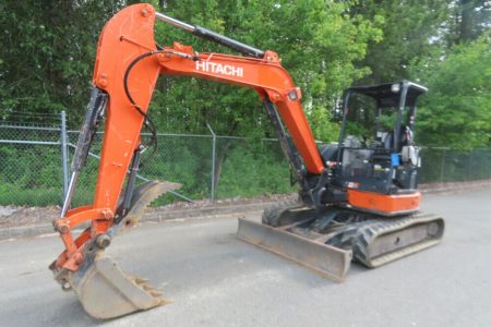 2015 Hitachi ZX50U-5N Mini Hydraulic Excavator Hyd Thumb Blade 2-Spd Q/C 79″ Backfill Blade