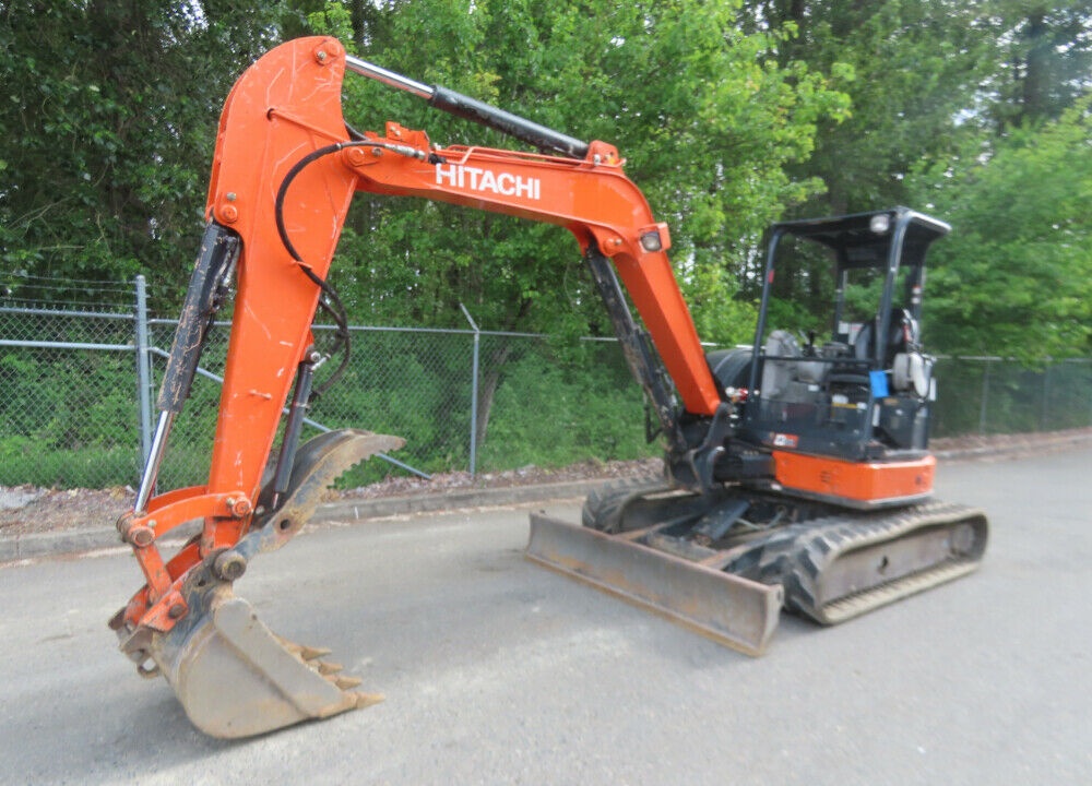 2015 Hitachi ZX50U-5N Mini Hydraulic Excavator Hyd Thumb Blade 2-Spd Q/C 79″ Backfill Blade