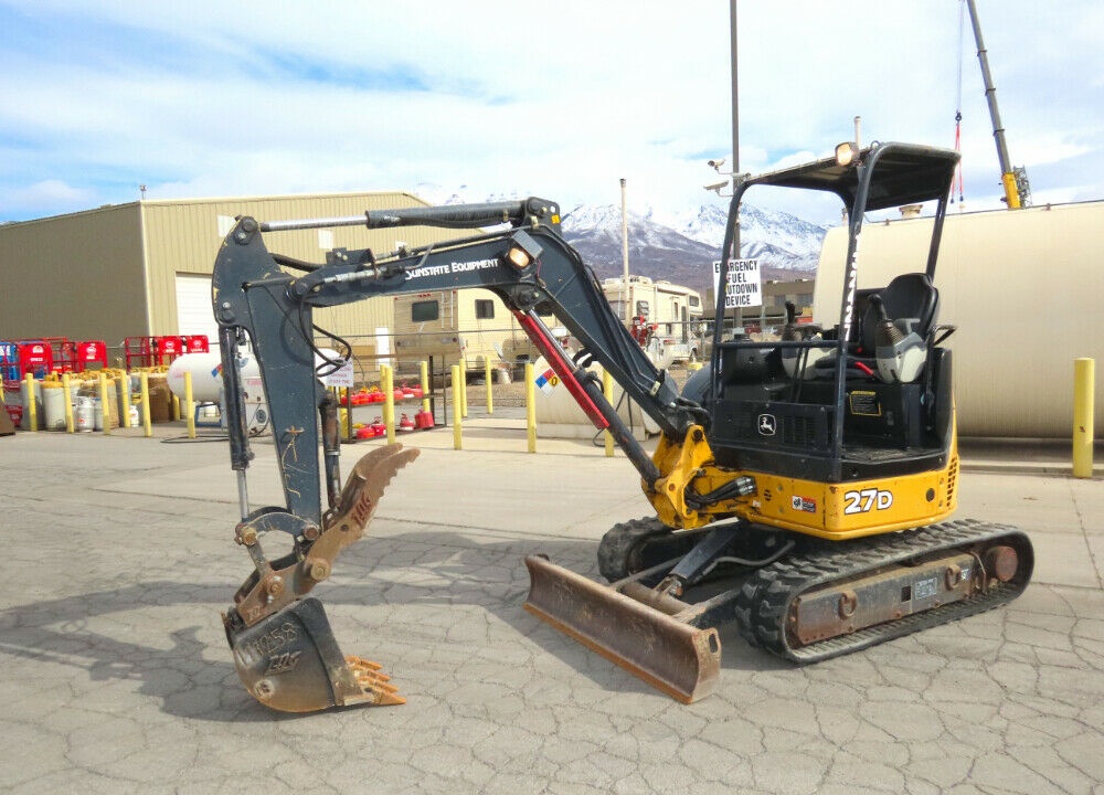 2014 John Deere 27D Mini Excavator Rubber Tracks Backhoe Thumb Aux Hyd 12 Volt Outlet