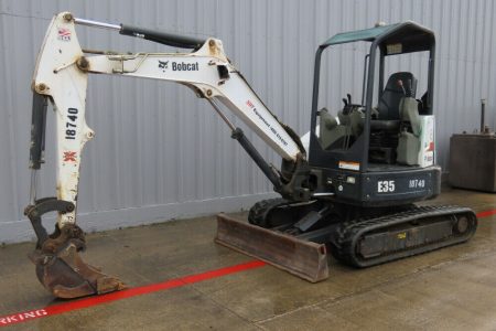 2014 Bobcat E35 Mini Excavator Rubber Tracks Backhoe Aux Hyd Blade 12″ Rubber Tracks