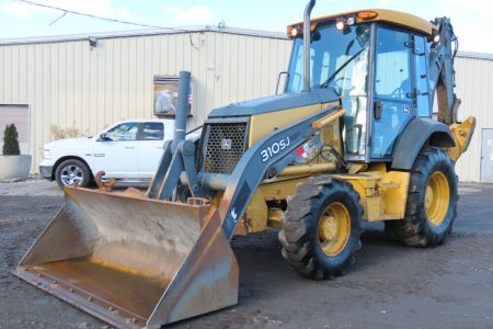 2012 John Deere 310SJ 4WD Backhoe Loader Tractor Cab Aux Hyd 4×4 Suspension Seat