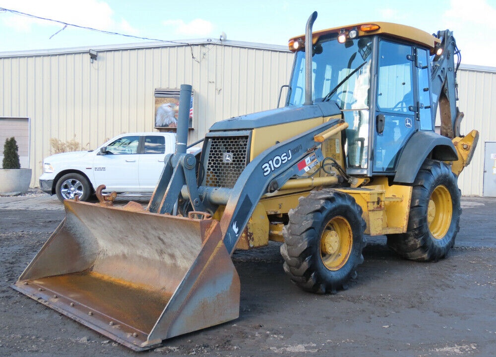 2012 John Deere 310SJ 4WD Backhoe Loader Tractor Cab Aux Hyd 4×4 Suspension Seat