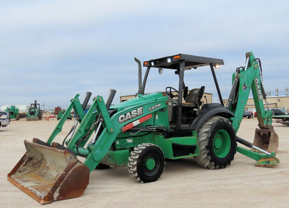 2013 Case 580N 4WD Backhoe Wheel Loader Tractor 4×4 Aux 24” Backhoe Bucket