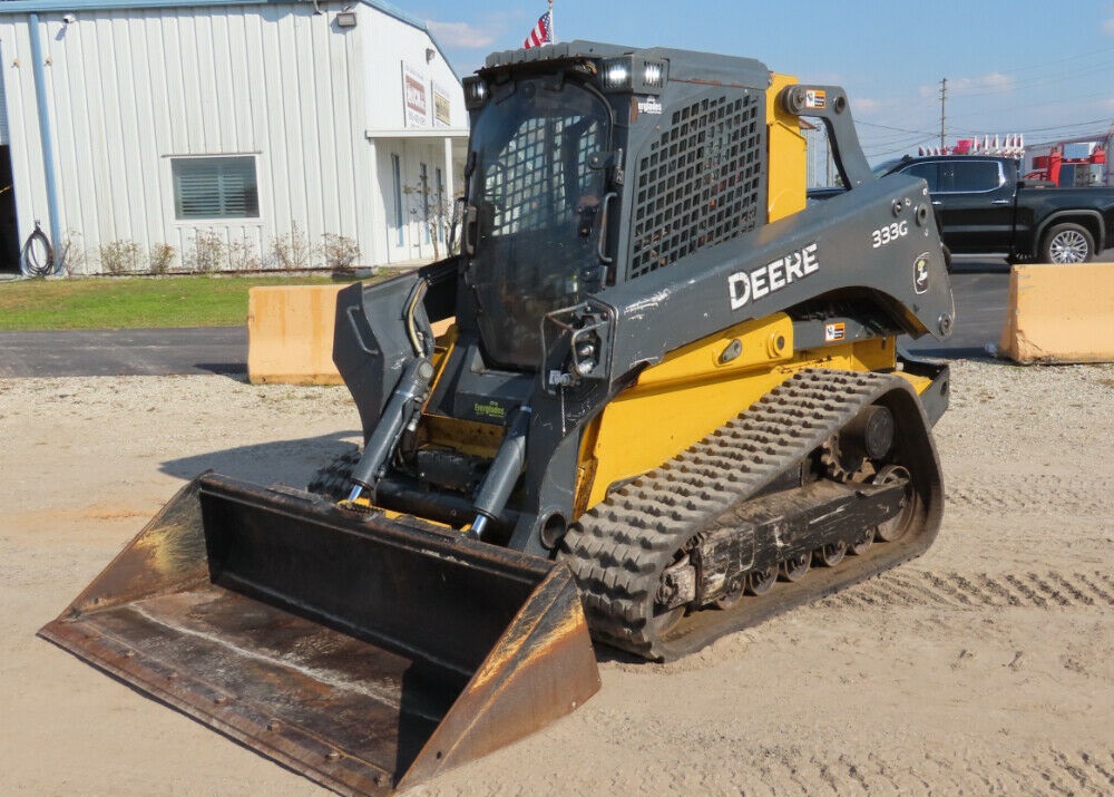 2017 John Deere 333G Skid Steer Track Loader Crawler Cab Forestry PKG