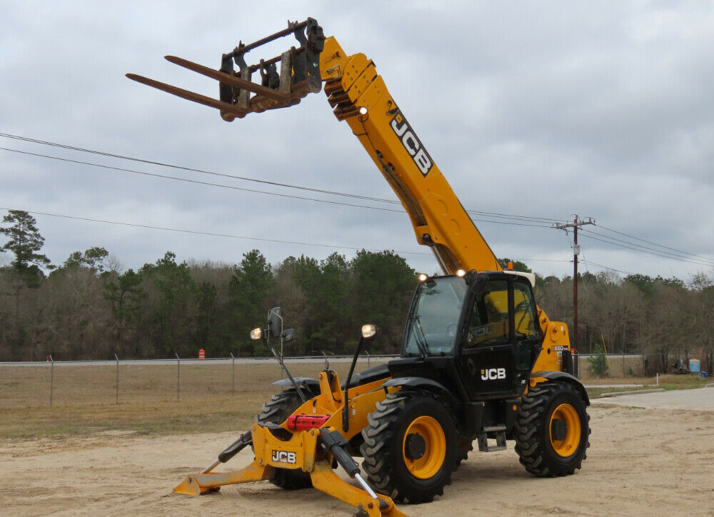 2013 JCB 550-170 54′ 10,000LB Telescopic Reach Forklift Cab Telehandler